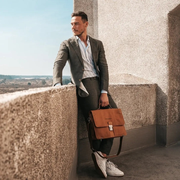 The Chesterfield Brand Stuttgart Datorportfölj 14" - Cognac